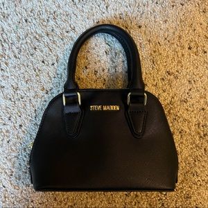 NEW Steve Madden Black Gold Mini Bag Satchel Handbag